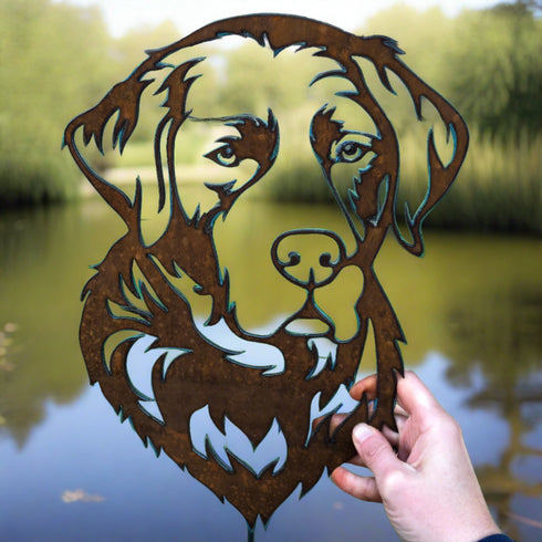 Labrador - Rustic Rusted Pet Garden Sculpture - Solid Steel